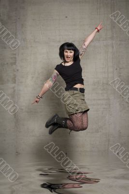 jumping woman