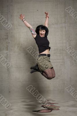 jumping woman