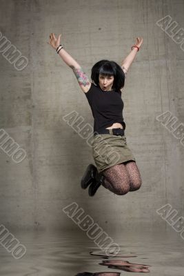 jumping woman