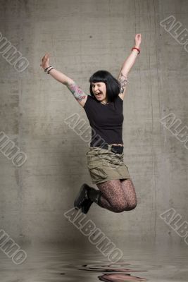 jumping woman