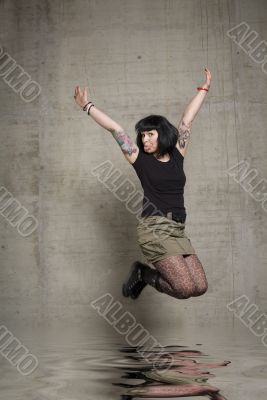 jumping woman