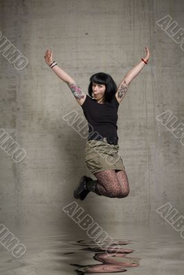 jumping woman