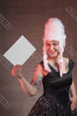woman holds letter