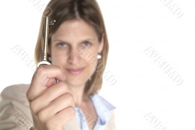 woman and key