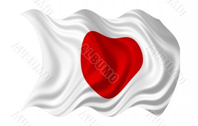 Waving Flag of  Japan