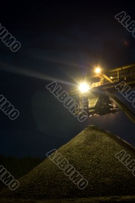 Coal Stock Pile and Conveyor at Night