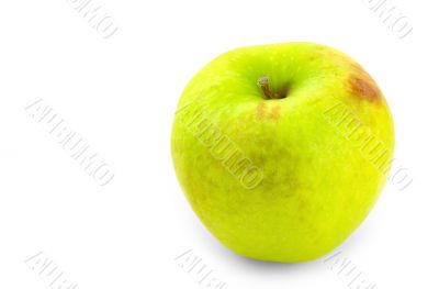 green apple on white