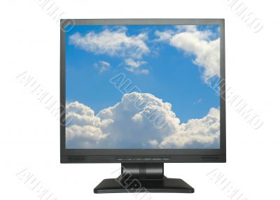 isolated LCD with sky
