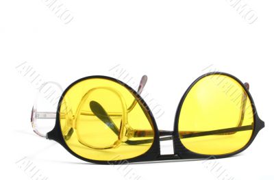 two pairs of glasses on white