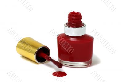 Isolated Red Nail Polish