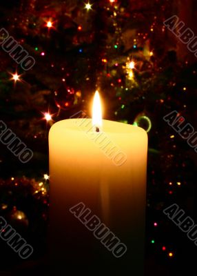 christmas candle in dark