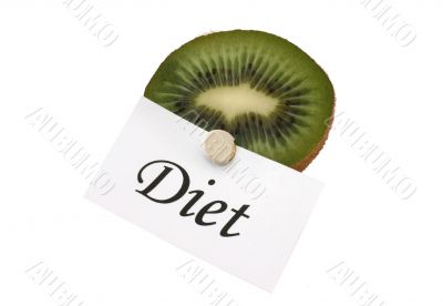 half a kiwi with a diet note
