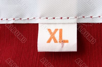 real macro of clothing label - SIZE XL