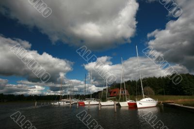 Boats on Lake in Cloudy Weather
