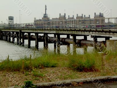 pier with pipe on a miserable day