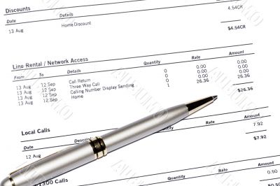 Pen On Phone Bill Pen On Phone Bill