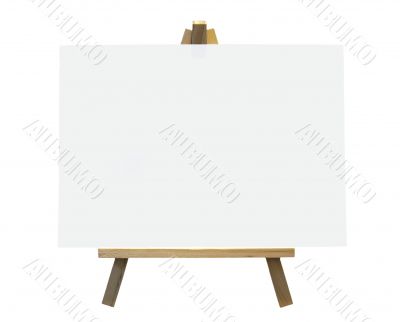 Wood Easel With White Canvas