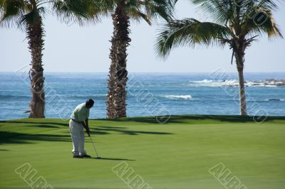 golf, sport, man, paradise, beach, mexico