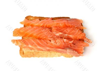 delicious toast with smoked salmon