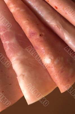 Sausage of different grades close up