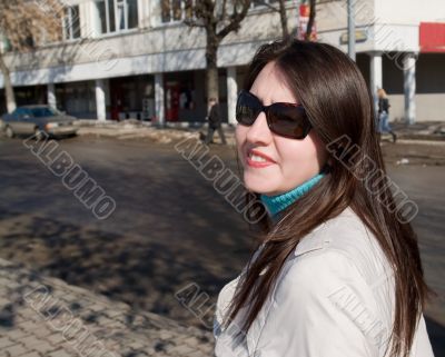 woman in city street woman in city street