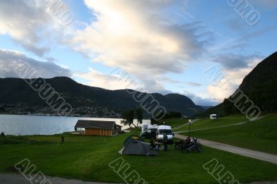 camping near norway Fjord