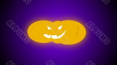 small soft focus glowing pumpkin