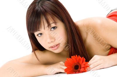 Woman And Flower