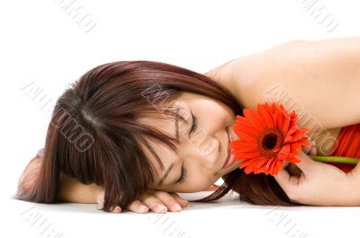 Woman And Flower