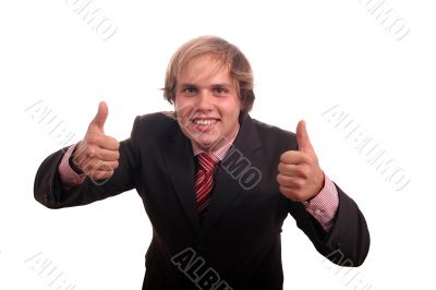 business man with thumbs up sucess