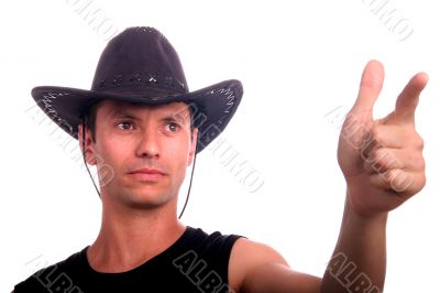 cowboy man shooting
