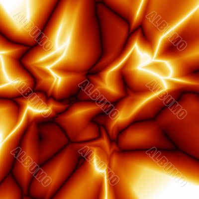 Orange Lightning Abstract