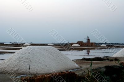 Windmill around Trapani in Sicily