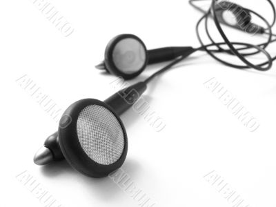 black earphones