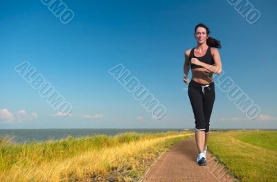 woman running in summer