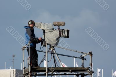 A camera-man in action