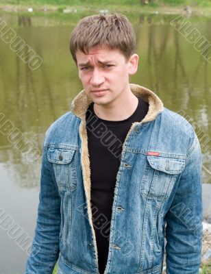 man against the river.