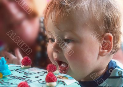 young boy on birthday
