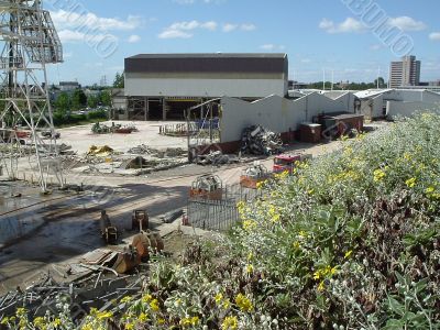 view of industrial demolition site