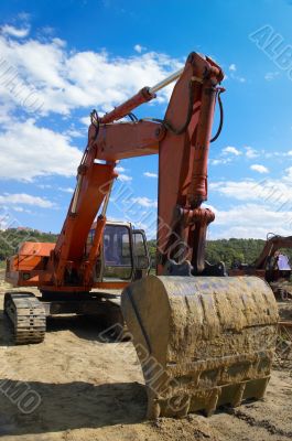 excavator with empty cabine