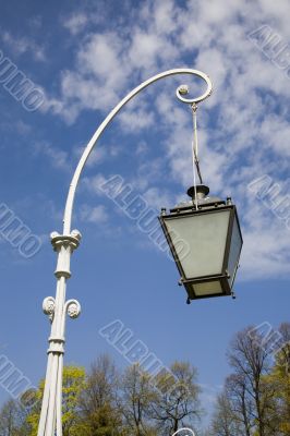 Modern lantern in park
