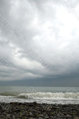 Tropical storm on Black Sea, Sochi, Russia