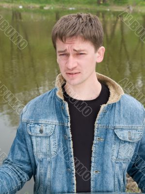 man against the river