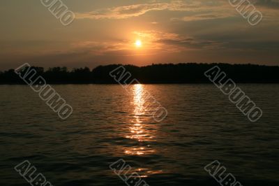 Sunset, Volga river, near Samara city