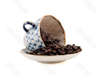 Cup and Coffee beans