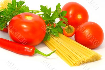 pasta, pepper and tomato