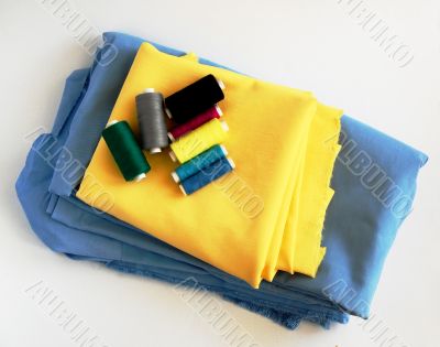 Colored sewing and material