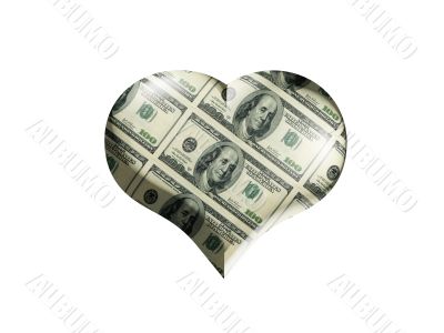 Heart colored into the dollars