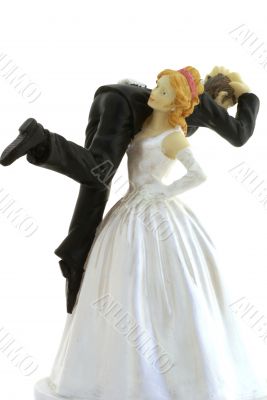Bride carrying groom. Bride carrying groom.