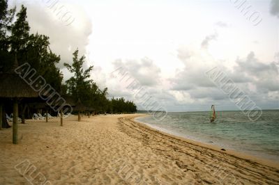 Surfing in gloomy day